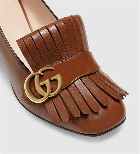 gucci brown pumps|gucci low heel pumps.